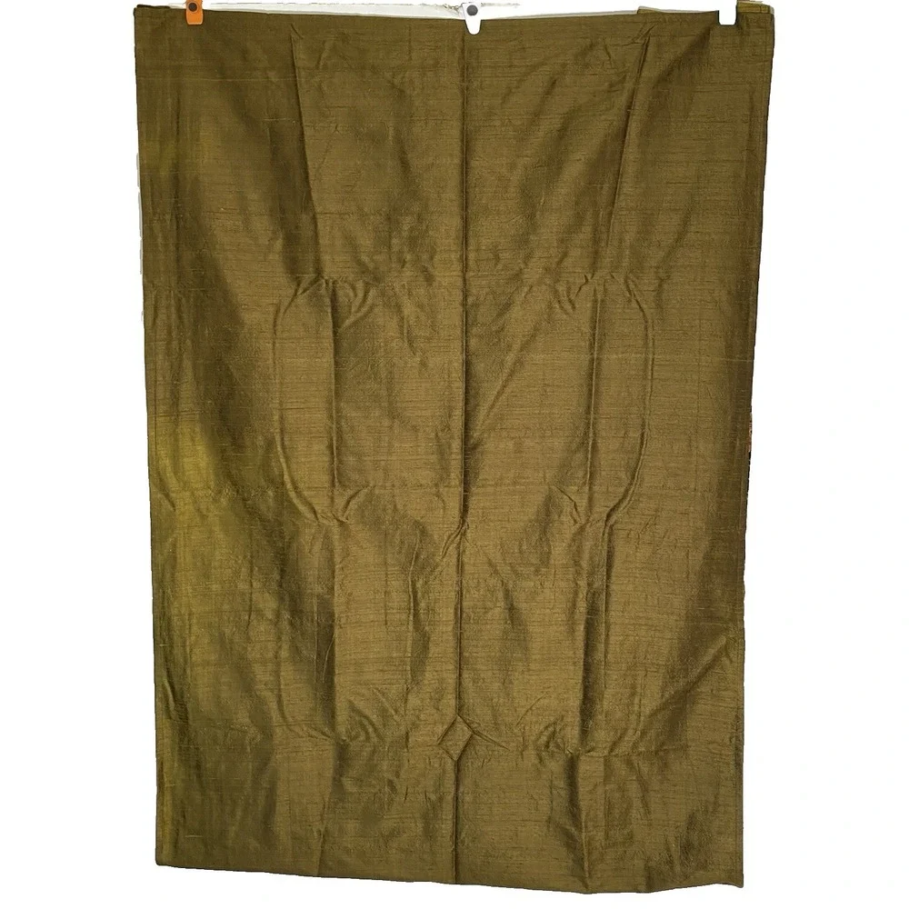 India's Heritage Curtain Set Green Multi Brocade Silk Tab 41x118‎ Room Darkening